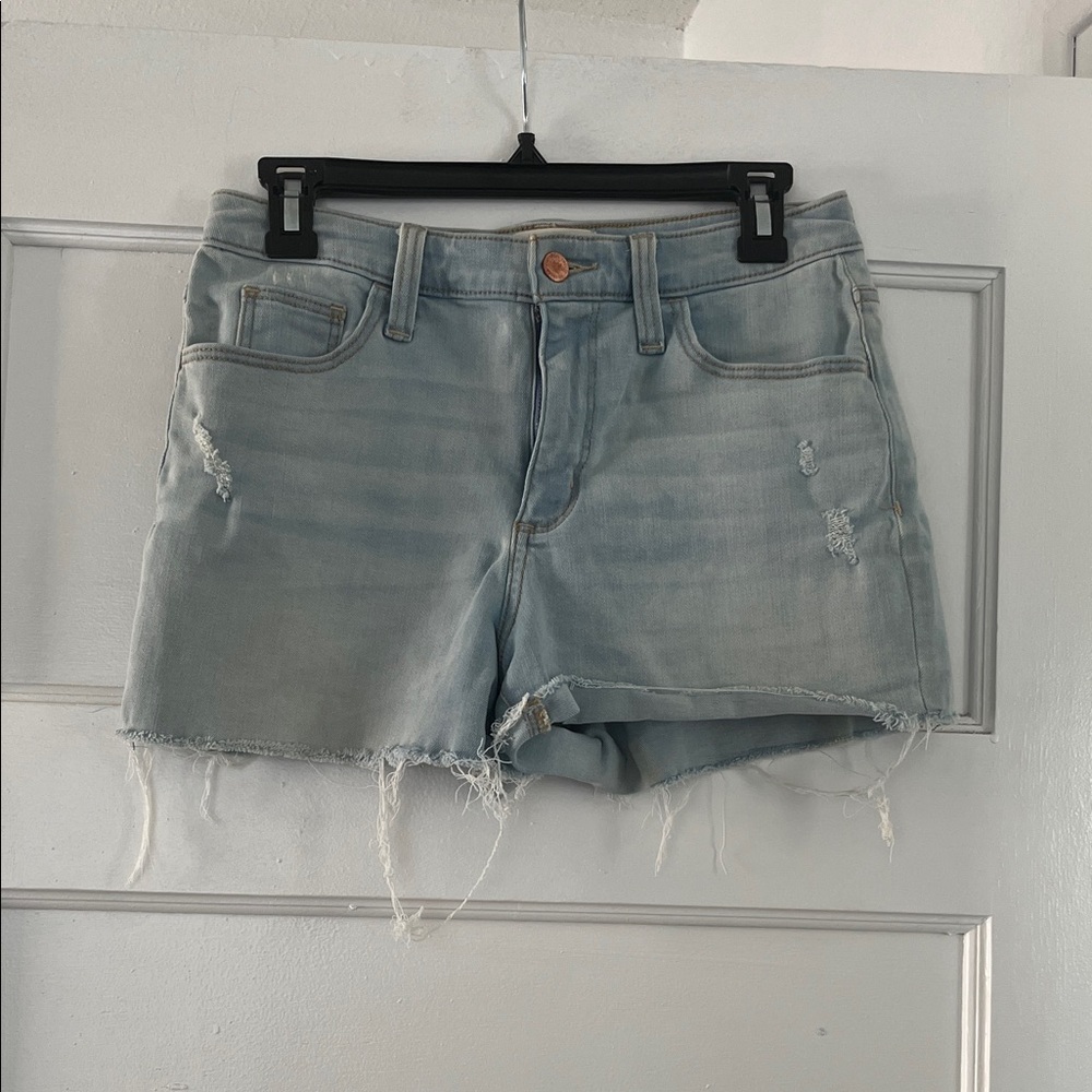 Universal Thread Frayed Hem Jean Shorts - Light Blue